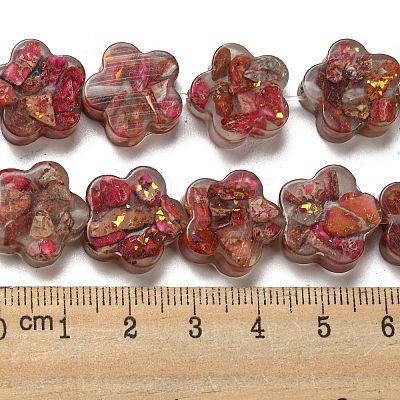 Dyed Natural Imperial Jasper with Resin Beads Strands G-G083-G03-01-1