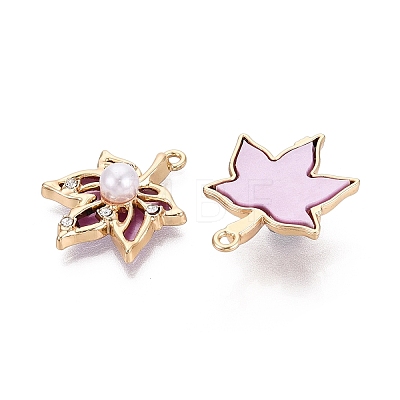 Alloy with ABS Imitation Pearl & Crystal Rhinestone & Acrylic Pendants PALLOY-Q466-04G-04-1