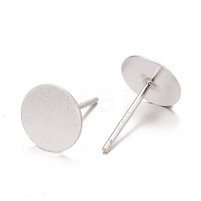 925 Sterling Silver Flat Pad  Stud Earring Findings STER-K167-045G-S-1