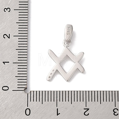 925 Sterling Silver Micro Pave Clear Cubic Zirconia Pendants STER-H117-01P-11-1