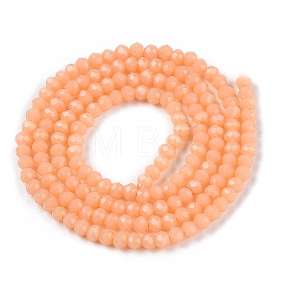 Opaque Solid Color Glass Beads Strands EGLA-T021-02J-1