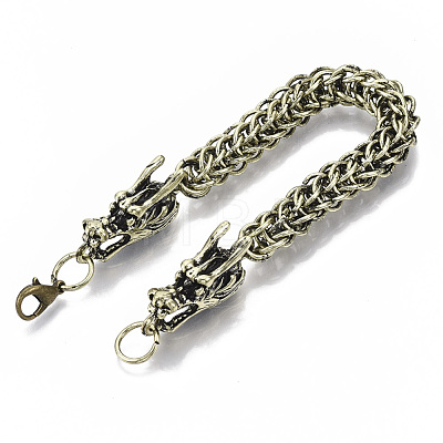 Men's Alloy Wheat Chain Bracelets X-BJEW-T014-09AB-1
