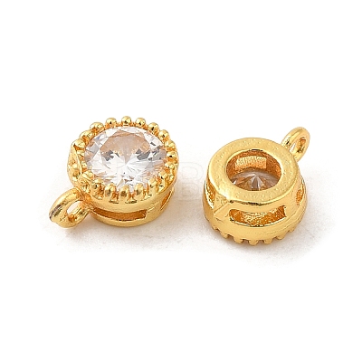 Brass with Clear Cubic Zirconia Charms KK-G477-01G-1