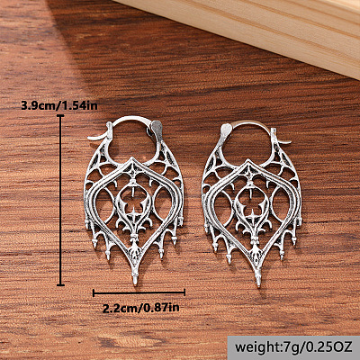 Retro Alloy Hollow Chandelier Hoop Earrings for Women WGBBCC7-02-1