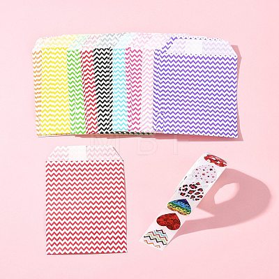 45Pcs 9 Colors White Kraft Paper Bags CARB-FS0001-02-1