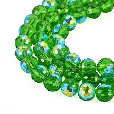 1 Strand Electroplate Transparent Glass Beads Strands EGLA-TADJ0001-15F-1