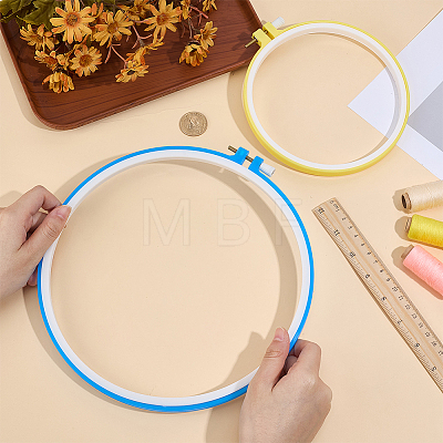 2Pcs 2 Colors Embroidery Hoops DIY-GF0014-40-1