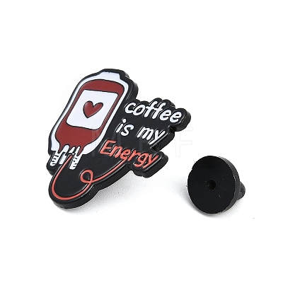 Transfusion Coffee with Word Enamel Pins JEWB-Q014-11A-1