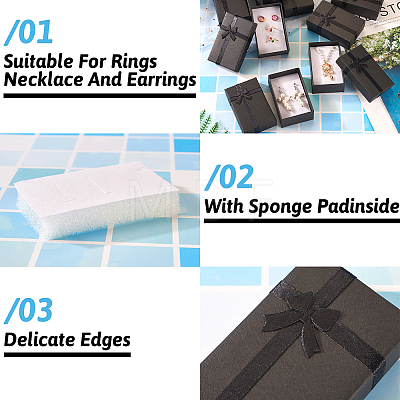 Rectangle Paper Jewelry Gift Boxes with Bowknot LS-CON-TAC0010-79A-1