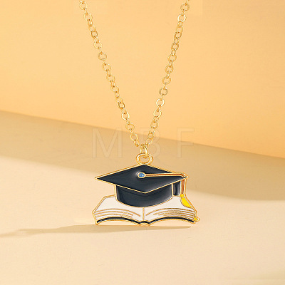 Back to School Alloy Enamel Pendant Cable Chain Necklaces WG2C7D9-04-1