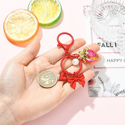 Alloy & Acrylic Pearl & Acrylic Keychain KEYC-YW00280-1