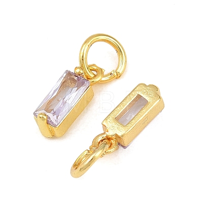 Brass Micro Pave Cubic Zirconia Charms ZIRC-F111-03G-13-1