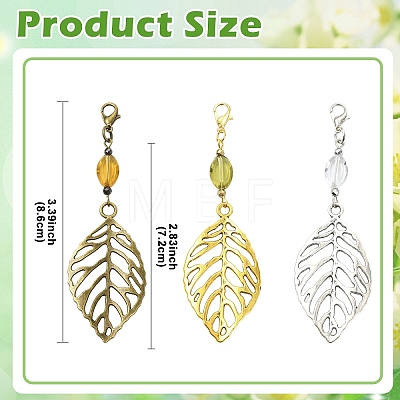 6Pcs Alloy & Glass Pendant Decorations HJEW-YW00328-01-1