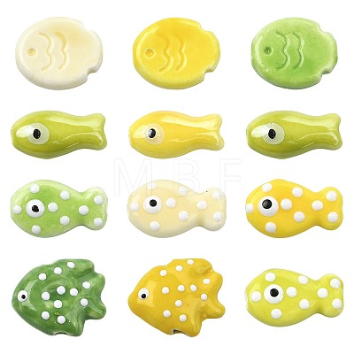 12Pcs 11 Styles Handmade Porcelain Beads PORC-FS0010-62-1