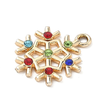 Alloy Rhinestone Pendants X-PALLOY-P313-01A-G-1