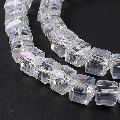 Electroplate Glass Beads Strands LS-EGLA-D018-8x8mm-01-1