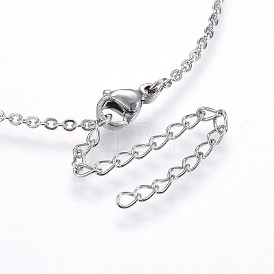 304 Stainless Steel Pendant Necklaces NJEW-H491-04G-1