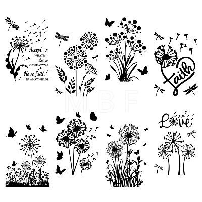 8 Sheets 8 Styles PVC Waterproof Wall Stickers DIY-WH0345-064-1
