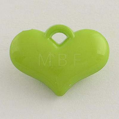 Opaque Acrylic Heart Charms SACR-Q099-M01-1