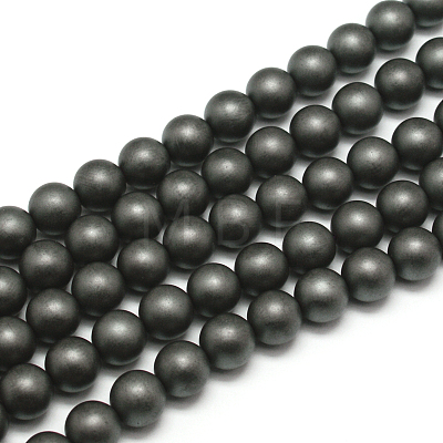 Frosted Non-magnetic Synthetic Hematite Round Bead Strands X-G-J344-6mm-1