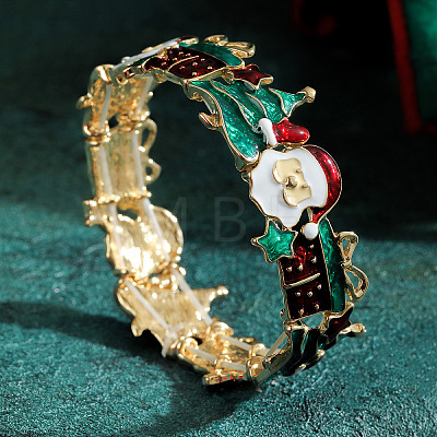 Christmas Theme Alloy Enamel Bangles for Women WG4C6FF-03-1
