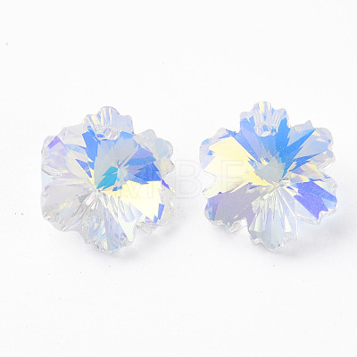 Electroplated Glass Charms EGLA-N006-015D-1