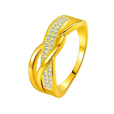Brass Micro Pave Cubic Zirconia Finger Rings for Women FS-WG5E550-02-1