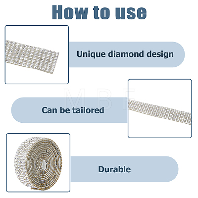 4Rolls 2 Colors Self Adhesive Glass Rhinestone Tape DIY-HS0002-47-1