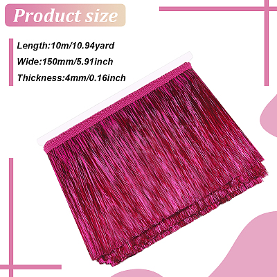 Polyester Tinsel Tassel Trimming DIY-WH0430-372A-1