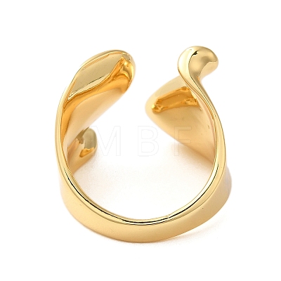 Irregular Brass Open Cuff Rings for Women RJEW-A046-09G-1