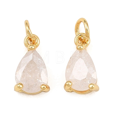 Brass & Glass Pendants KK-Q085-16G-01-1