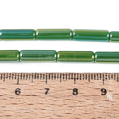Electroplate Imitation Jade Glass Beads Strands EGLA-Q132-02A-A01-1