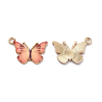 Light Gold Alloy Enamel Pendants ENAM-G210-02LG-06-1