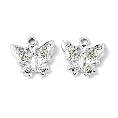 Animal Theme UV Plating Alloy Crystal Rhinestone Pendants ALRI-T012-07C-P-1