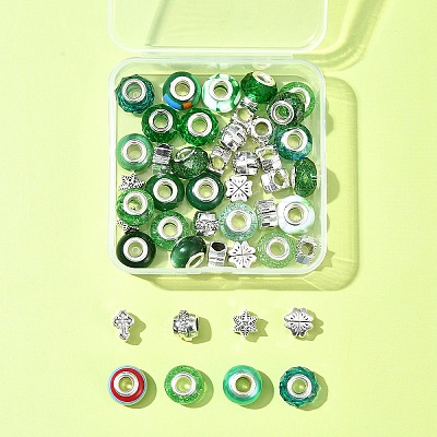 DIY Tibetan Style Alloy & Resin European Beads Making Finding Kits DIY-FS0006-78A-1