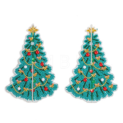 DIY Christmas Tree Display Decor Diamond Painting Kits XMAS-PW0001-103-1