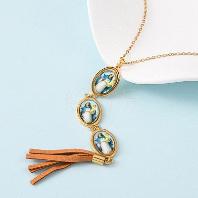304 Stainless Steel Resin Pendant Necklaces & Stud Earrings Sets for Women SJEW-B022-02G-1