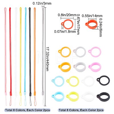Gorgecraft 16 Sets 8 Colors Portable Electronic Cigarette Anti-Lost Necklace Lanyard AJEW-GF0006-18-1