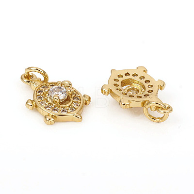 Brass Micro Pave Cubic Zirconia Charms ZIRC-L096-03G-1