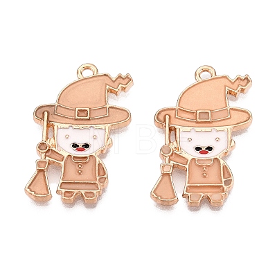 Halloween Theme Rack Plating Luminous Alloy Enamel Pendants ENAM-N056-234G-1