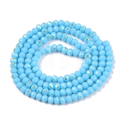 Electroplate Opaque Solid Color Glass Beads Strands EGLA-A044-P2mm-L08-1