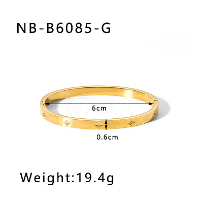 304 Stainless Steel Pave Cubic Zirconia Bangles FS-WG09E60-27-1
