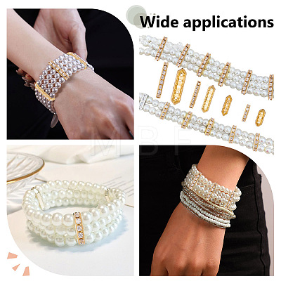 120Pcs 4 Styles Alloy Crystal Rhinestone Spacer Bars FIND-ME0004-07G-1