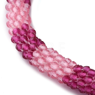 Glass Crochet Beaded Necklace NJEW-Z029-04I-1