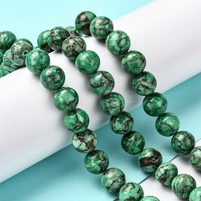 Natural Marble Beads Strands G-K211-10mm-H-1