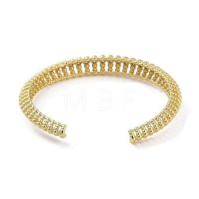 Brass Micro Pave Cubic Zirconia Hollow Cuff Bangles BJEW-D039-06G-1