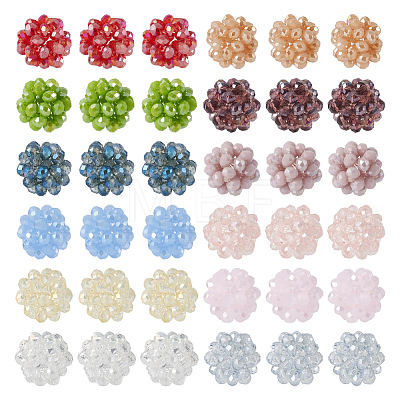  36Pcs 12 Colors Handmade Glass Woven Beads WOVE-TA0001-08-1