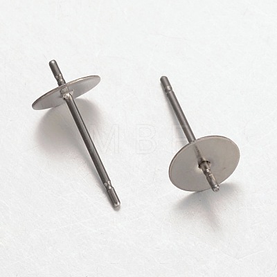 316 Surgical Stainless Steel Stud Earring Findings X-STAS-K098-03-6mm-P-1