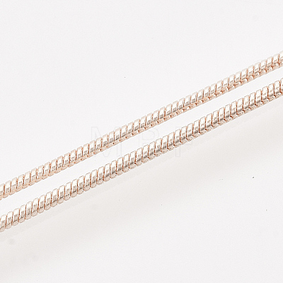 Brass Round Snake Chain Necklace Making MAK-T006-11B-RG-1