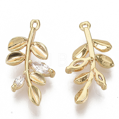 Brass Cubic Zirconia Pendants X-KK-T055-013G-NF-1